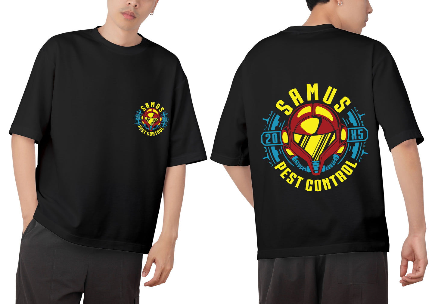 Samus Graphic Printed Unisex Oversized T-shirt D022