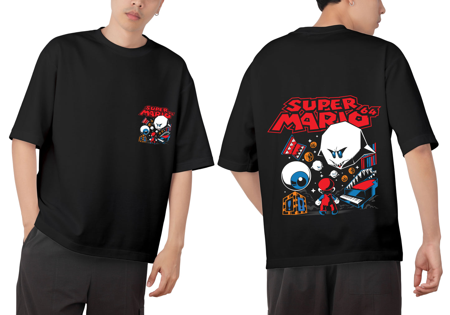 Super Mario Graphic Printed Unisex Oversized T-shirt D018