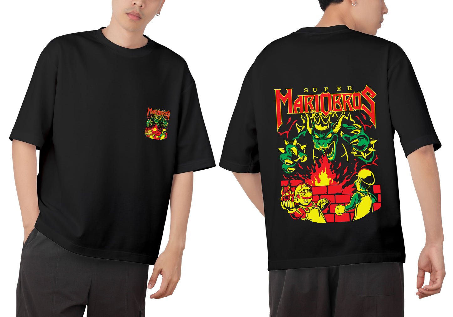 Super Mario Bros Graphic Printed Unisex Oversized T-shirt D007