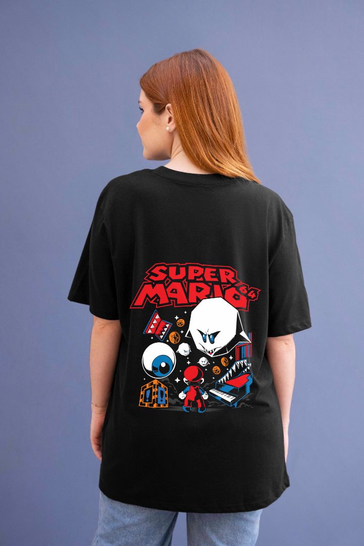 Super Mario Graphic Printed Unisex Oversized T-shirt D018