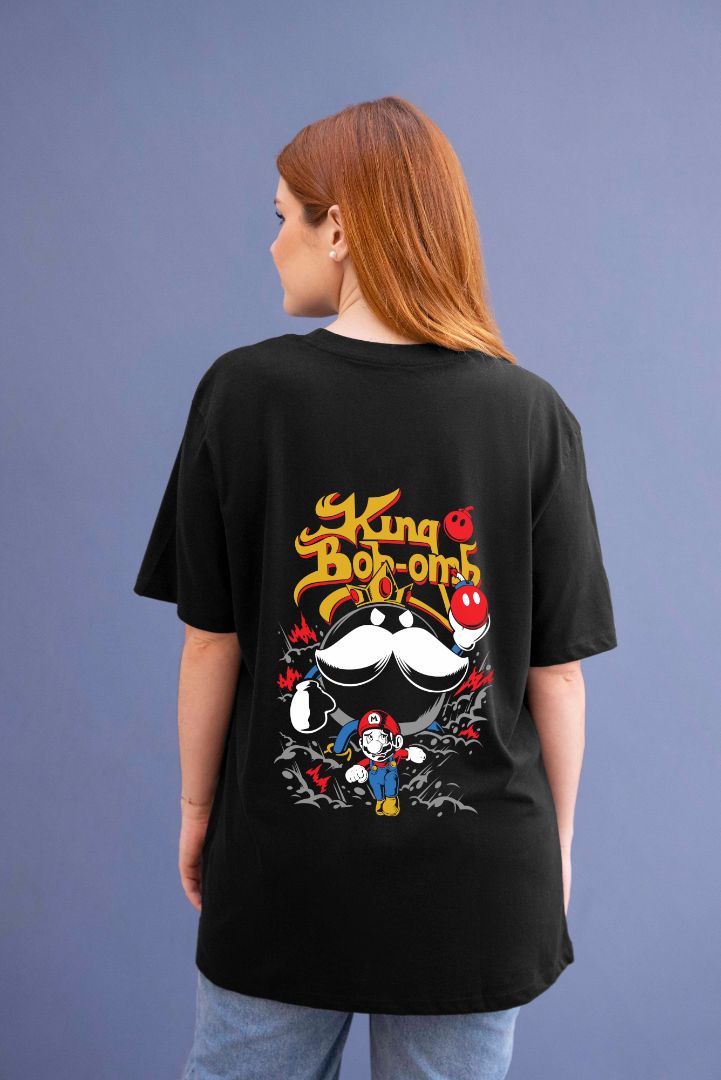 King Graphic Printed Unisex Oversized T-shirt D019