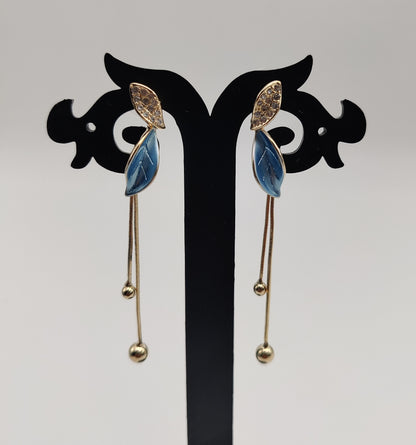 Blue Peacock Drop Earrings - Blue Earrings, Korean Hanging jewellery 15113