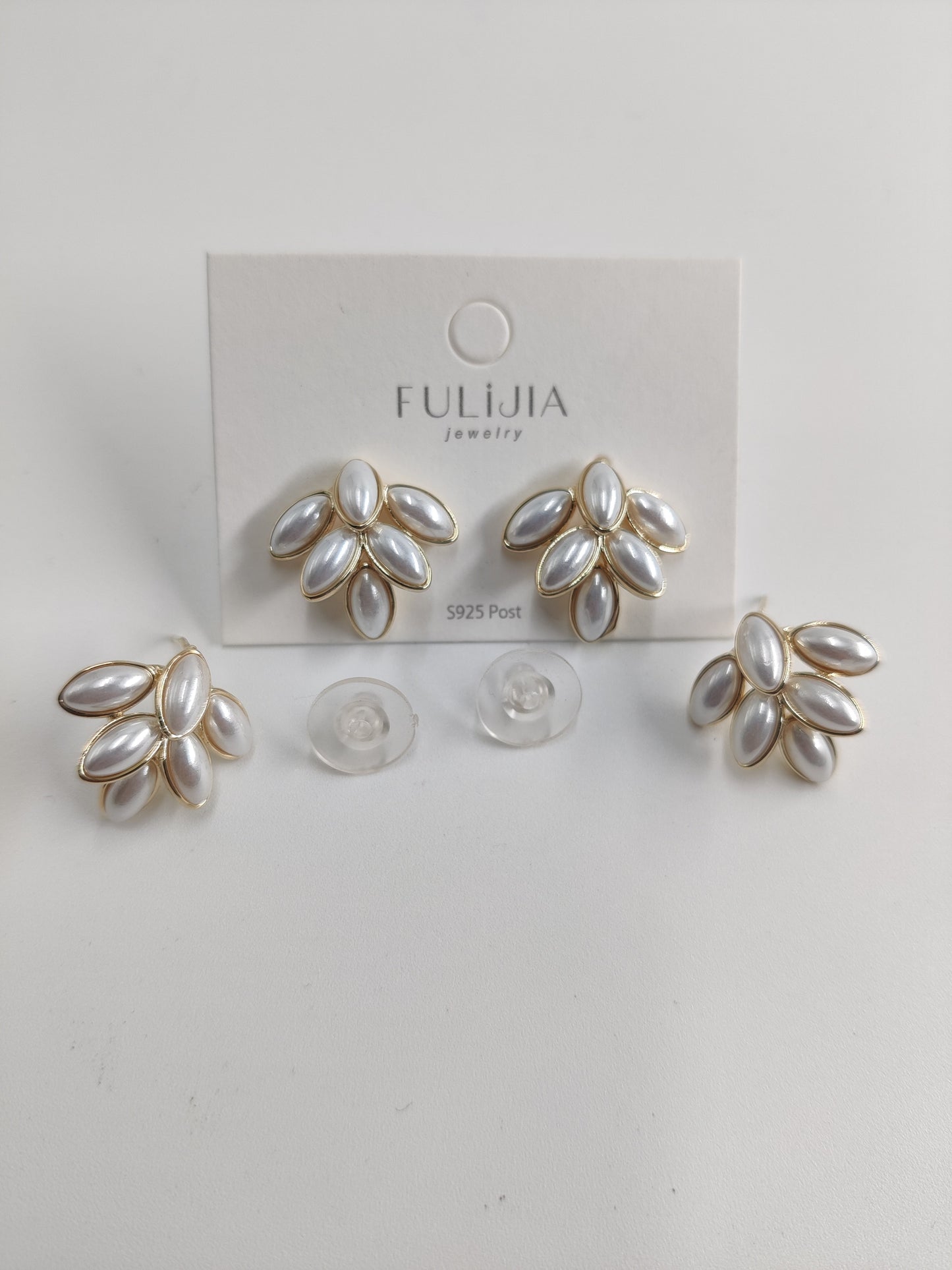 Pearl Leaf Stud Earrings 15126