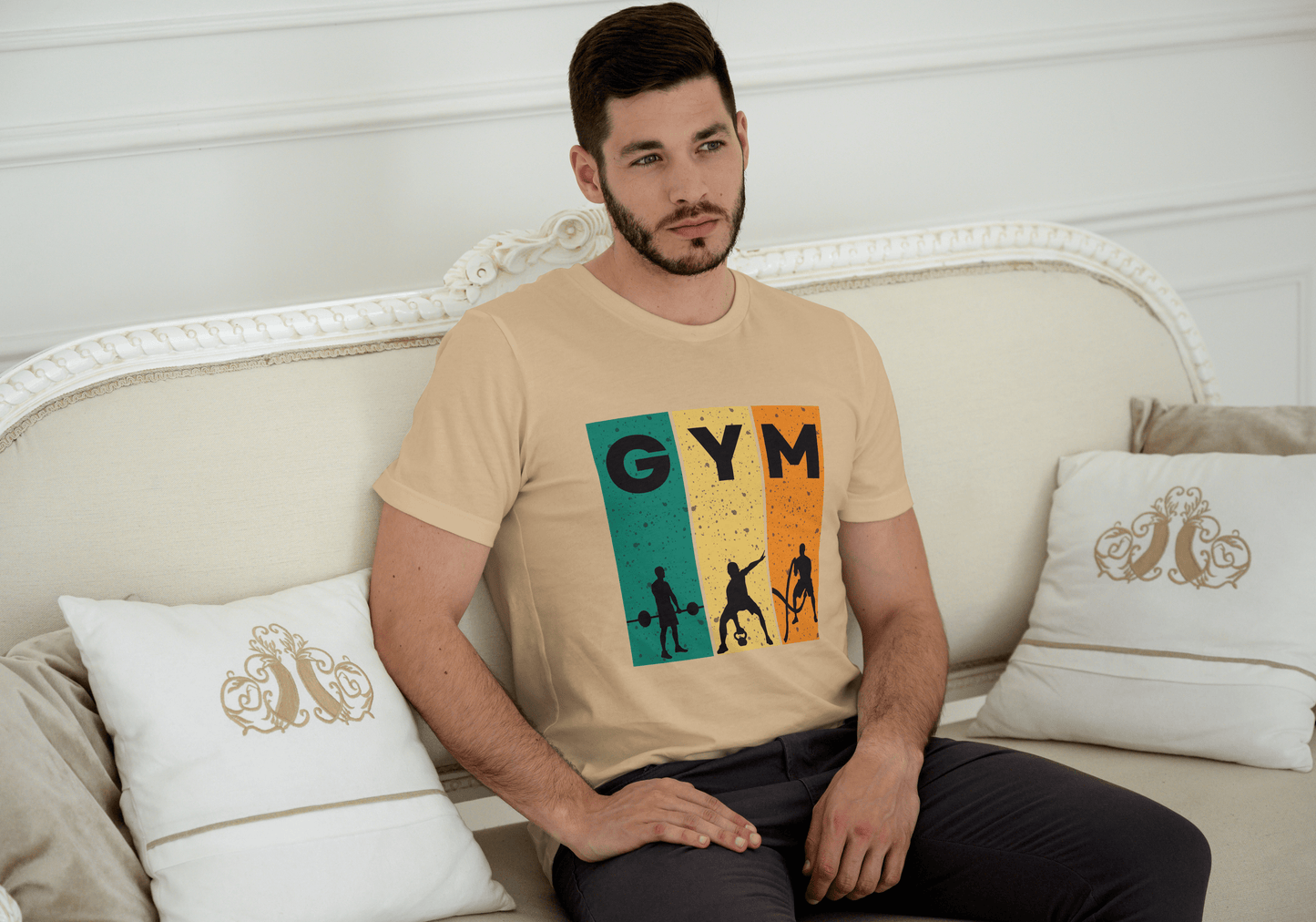 Gym Printed Round Neck Regular Fit Half Sleeve T-Shirt D039