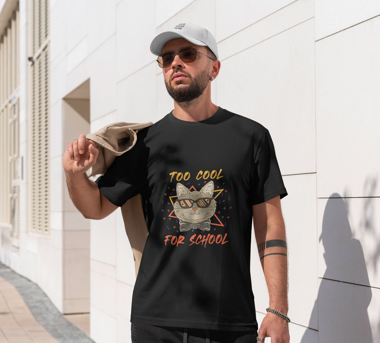 Cool Printed Round Neck Regular Fit Half Sleeve T-Shirt D018