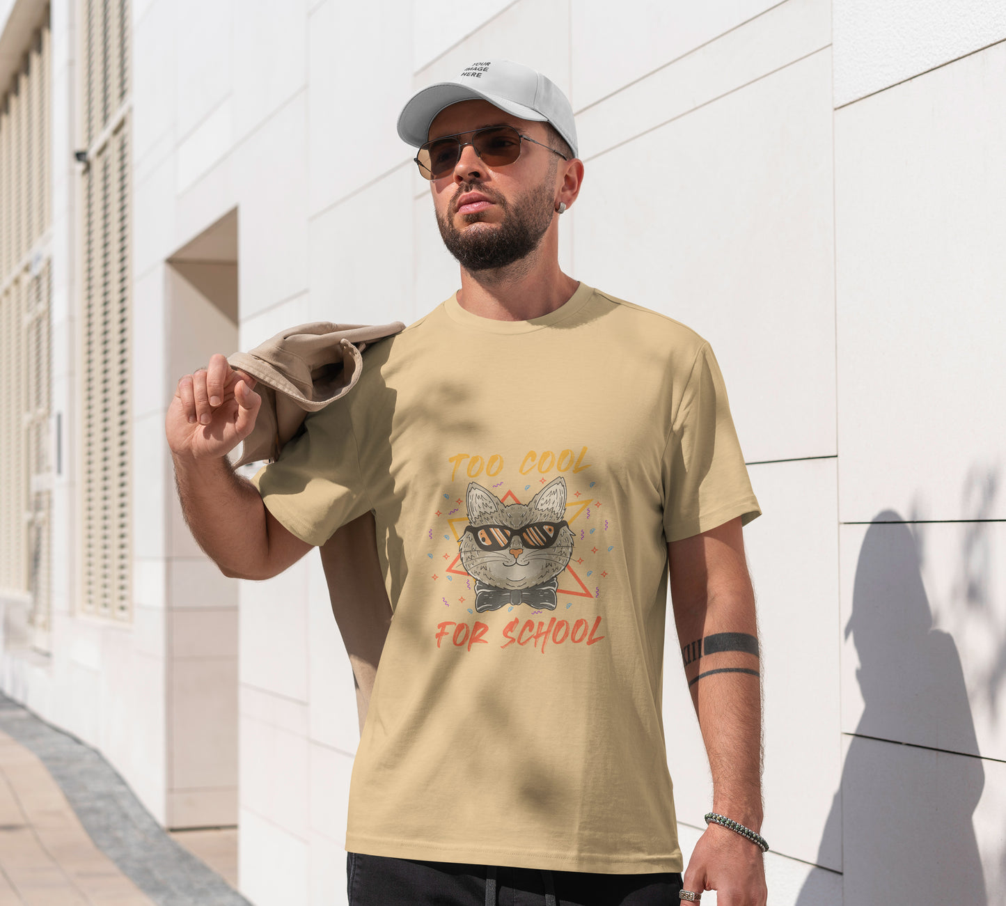 Cool Printed Round Neck Regular Fit Half Sleeve T-Shirt D018