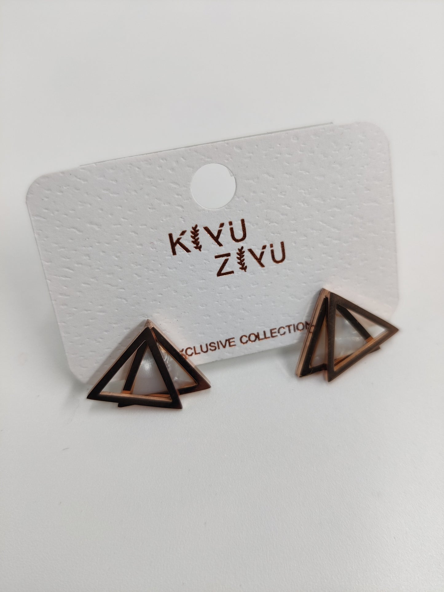 Triangle Shape Gold Stud Earring 15128