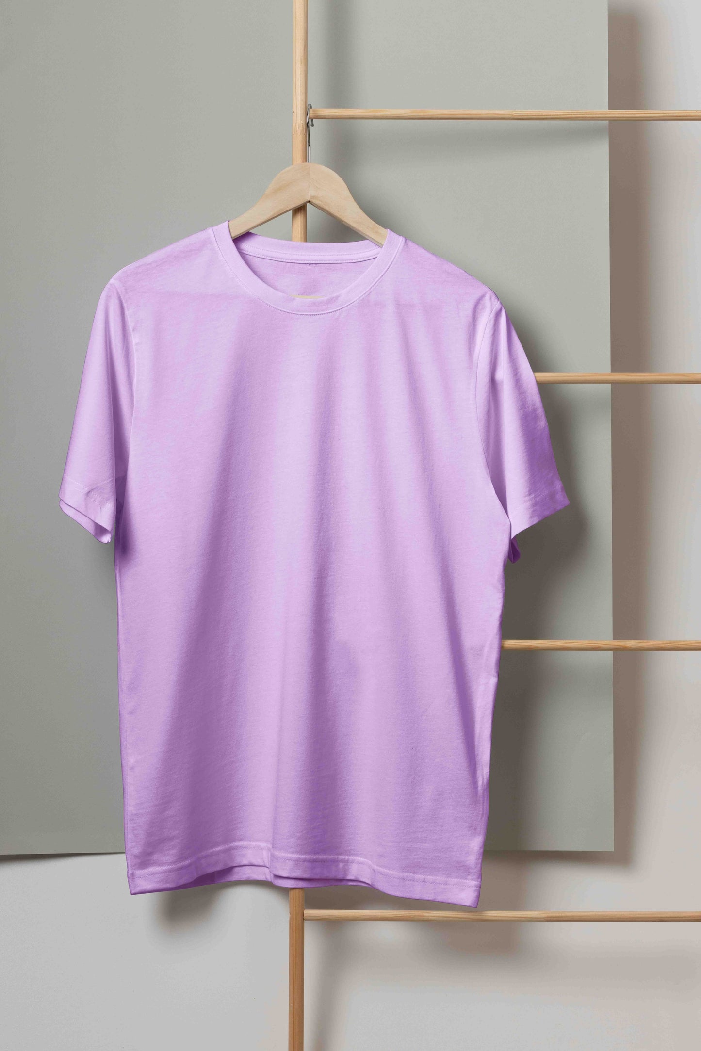 Unisex Lavender Color Round Neck Premium Bio-Wash T-shirt Regular Fit