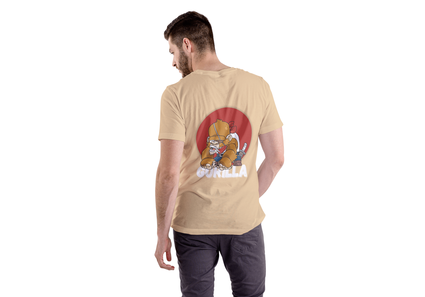 Gorilla Printed Round Neck Regular Fit Half Sleeve T-Shirt D037