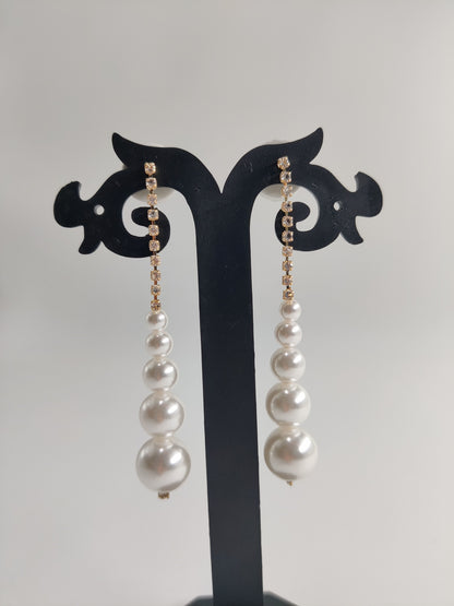 Long Pearl Dangler Korean Earrings 15120