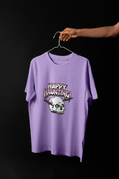 Happy Hunting Printed White Round Neck Half Sleeve T-Shirt D005