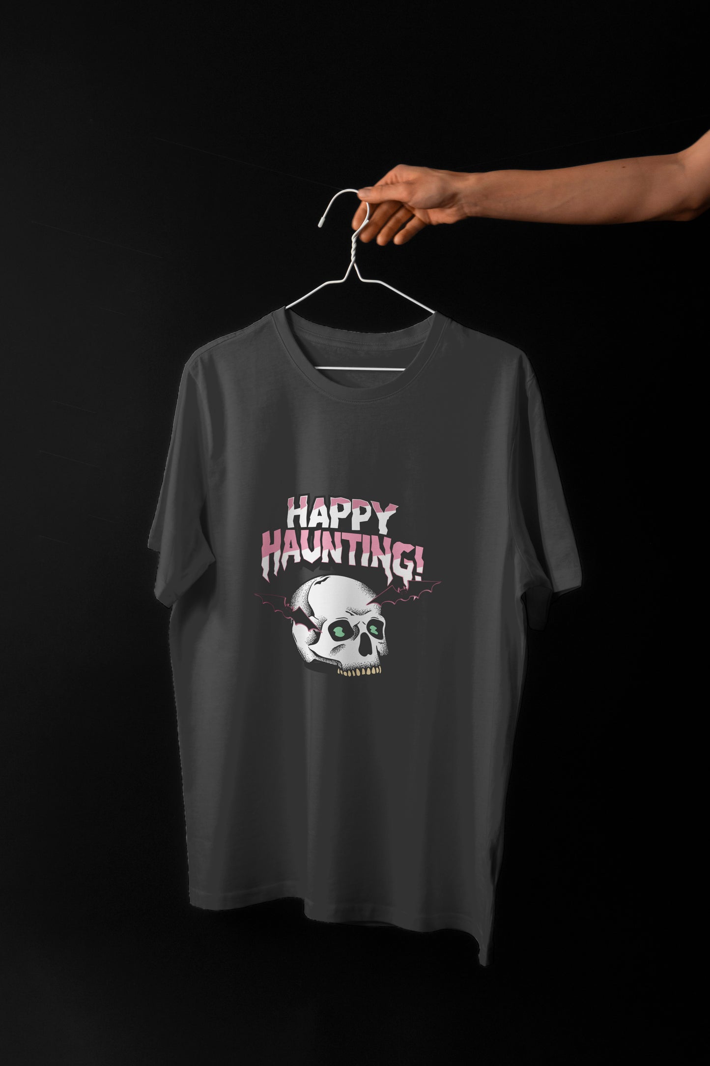 Happy Hunting Printed White Round Neck Half Sleeve T-Shirt D005