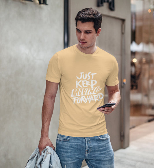 Quote Printed Round Neck Regular Fit Half Sleeve T-Shirt D028