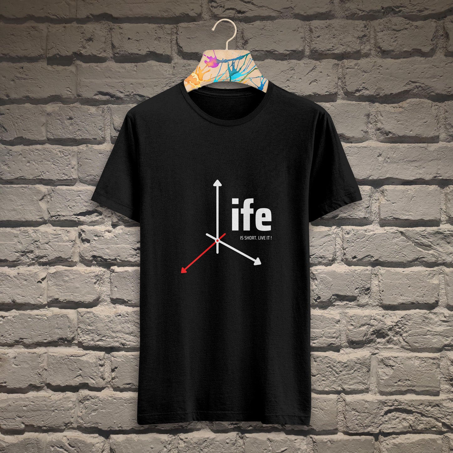 life Printed Round Neck Half Sleeve T-Shirt D052