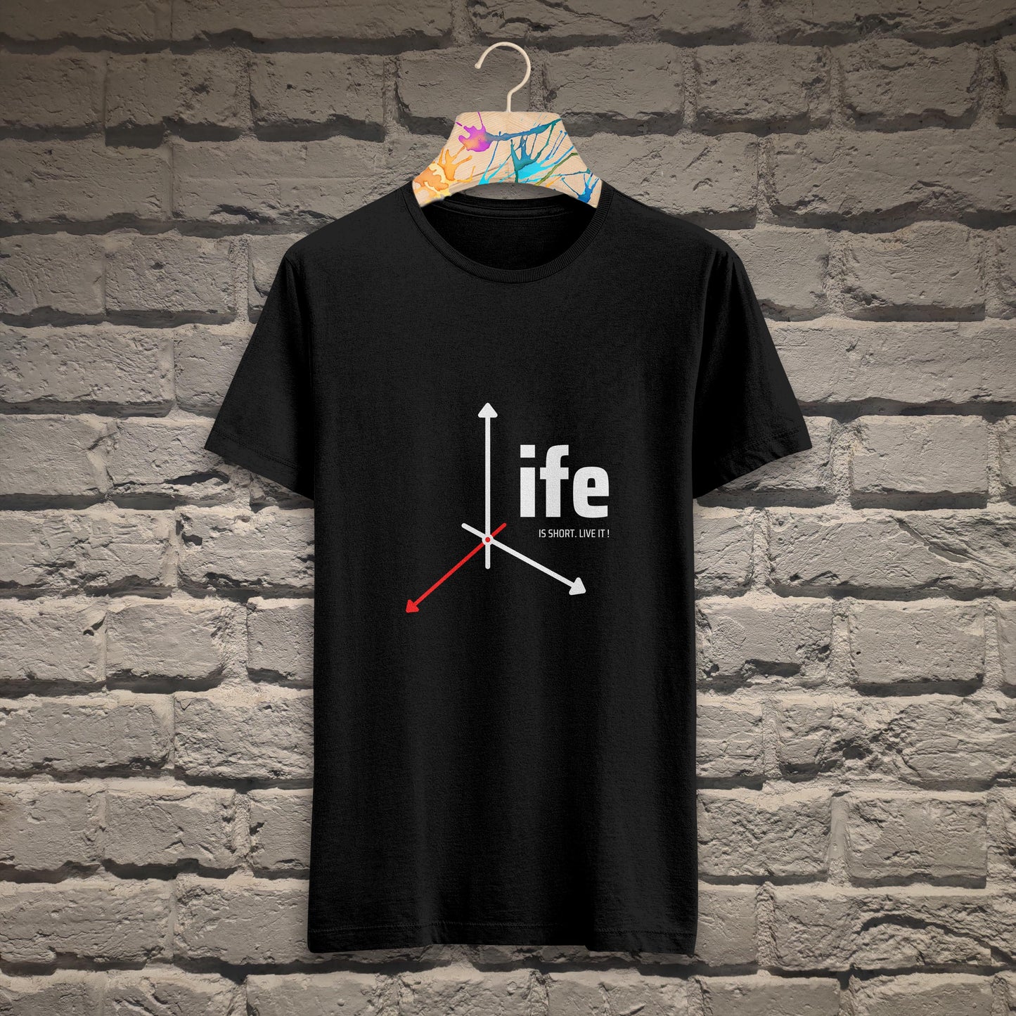 life Printed Round Neck Half Sleeve T-Shirt D052