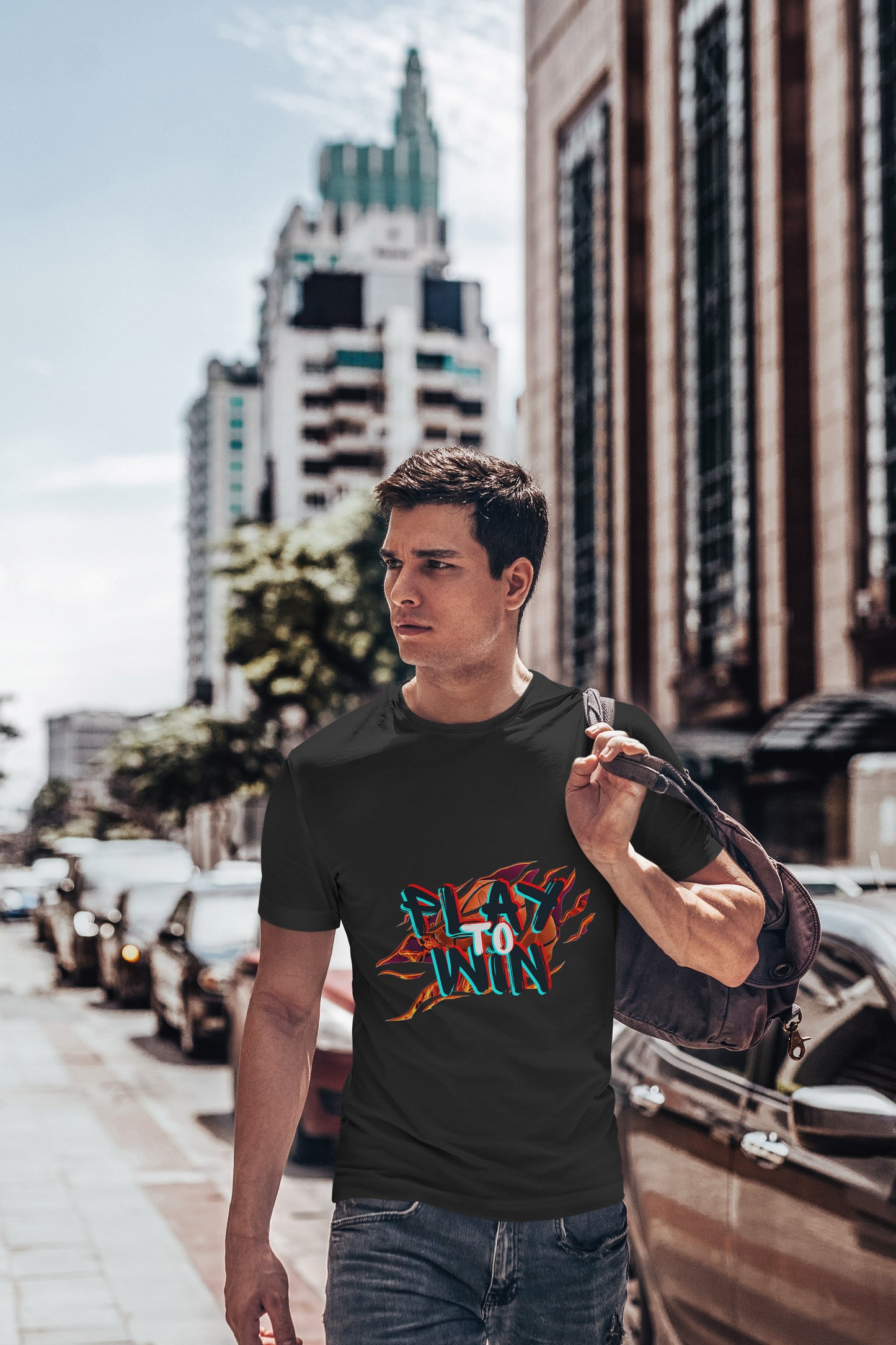 Play to win Printed Round Neck Regular Fit Half Sleeve T-Shirt D004