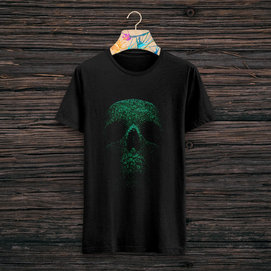 Skull Printed Black Round Neck Half Sleeve T-Shirt D067