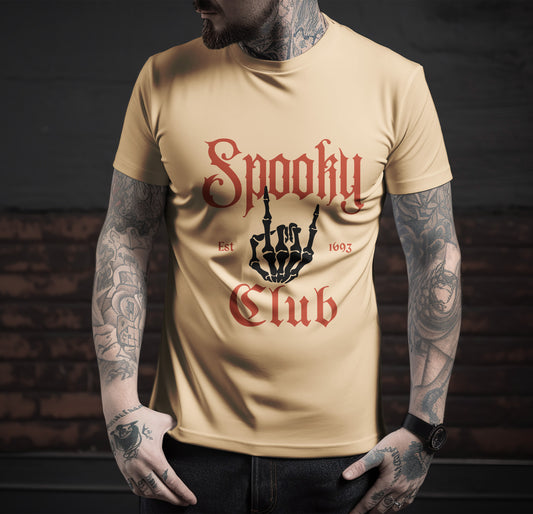Spooky Printed Round Neck Regular Fit Half Sleeve T-Shirt D040
