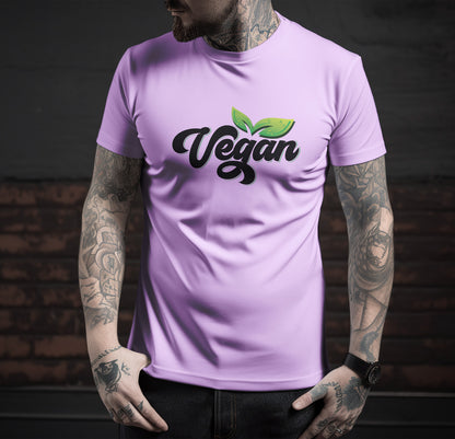 Vegan Printed Round Neck Regular Fit Half Sleeve T-Shirt D035