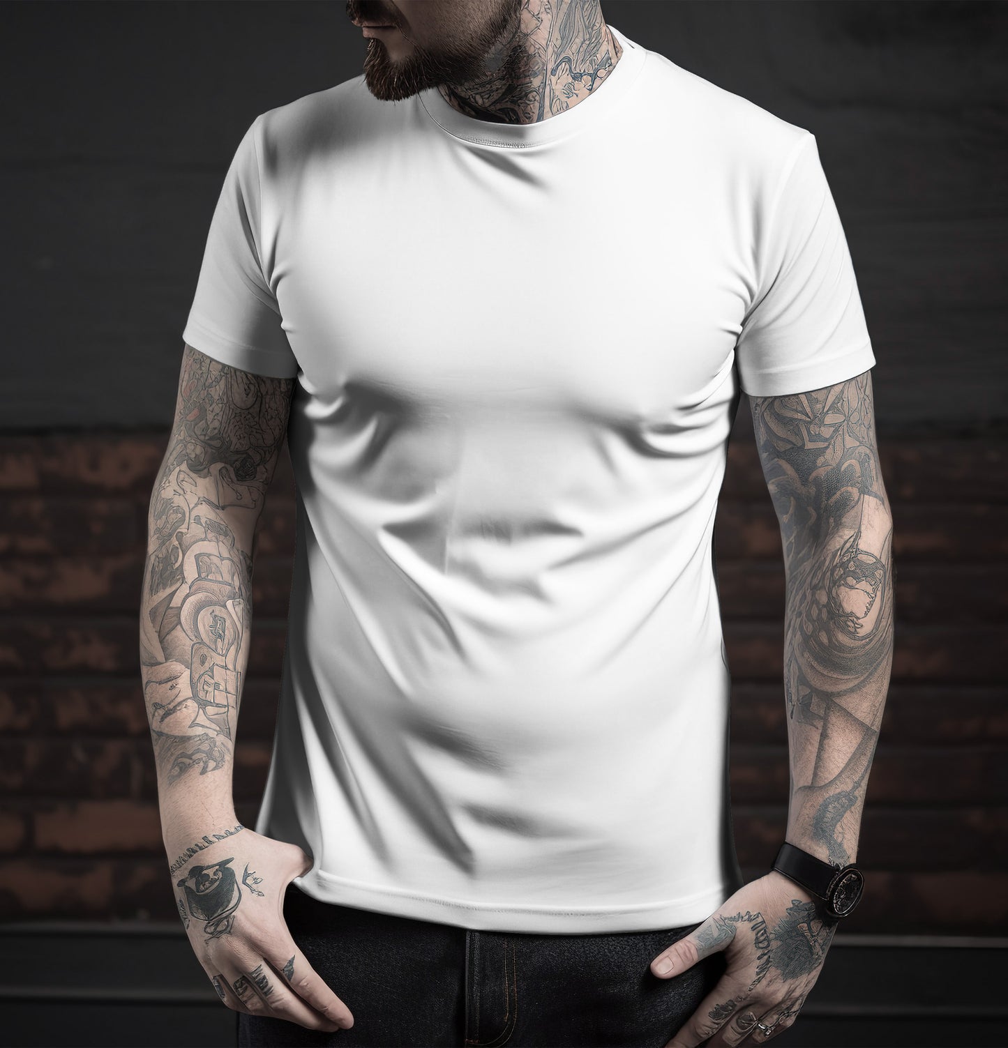 Unisex White Color Round Neck Premium Bio-Wash T-shirt Regular Fit