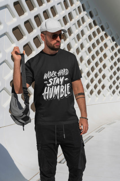 Stay Humble Printed Round Neck Regular Fit Half Sleeve T-Shirt D033
