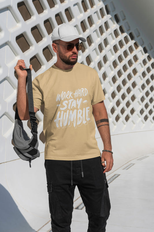 Stay Humble Printed Round Neck Regular Fit Half Sleeve T-Shirt D033