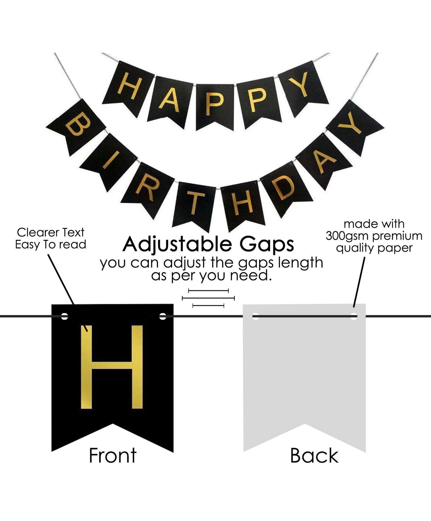 Happy Birthday Party Decoration Bunting Banner