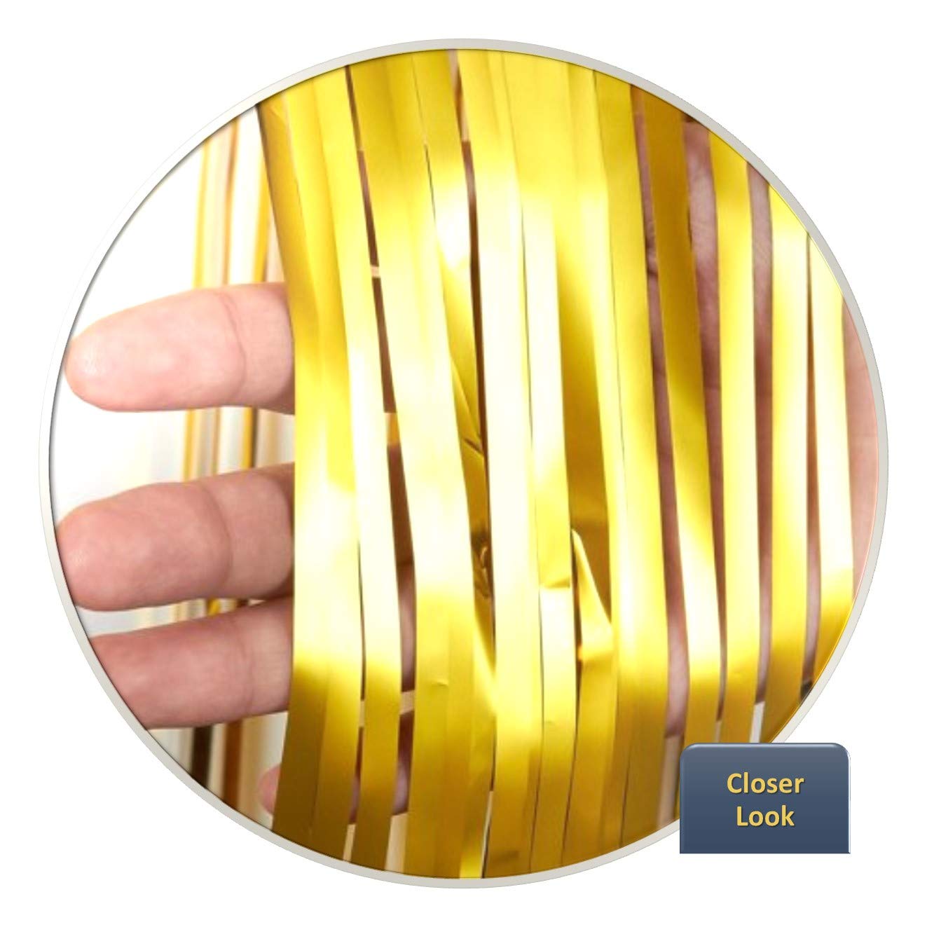 Metallic Golden Foil Curtains For Birthday Decoration (Golden Color)