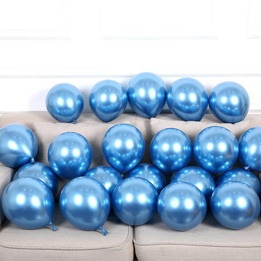 12 Inch (25/50 pcs) Blue Color Latex Chrome Balloon for Birthday & Special Other Occasion
