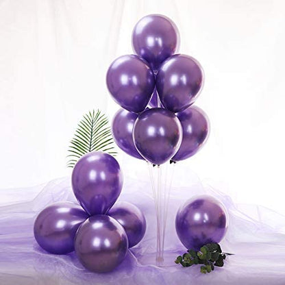 12 Inch (25/50 pcs) Purple Color Latex Chrome Balloon for Birthday and Other Special Occasion