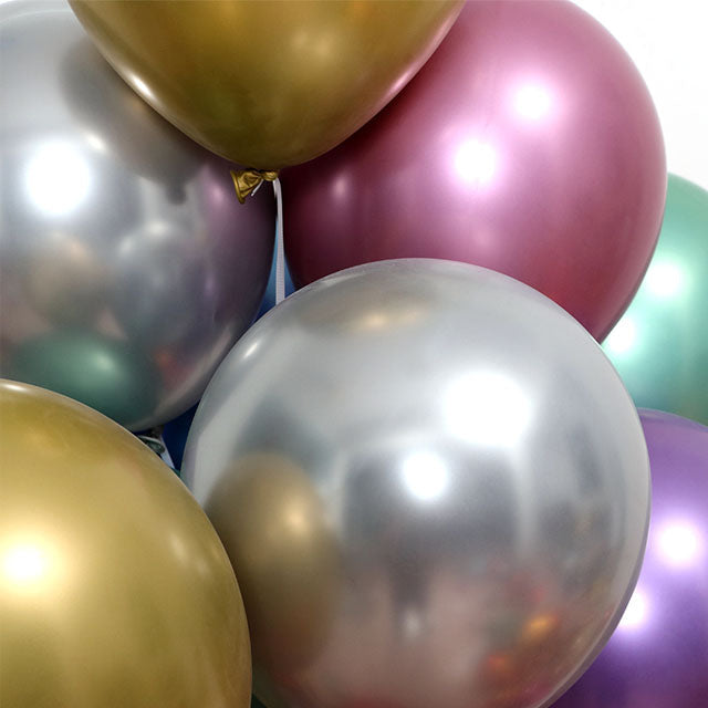 12 Inch (25/50 pcs) Silver Color Latex Chrome Balloon for Birthday and Other Special Occasion