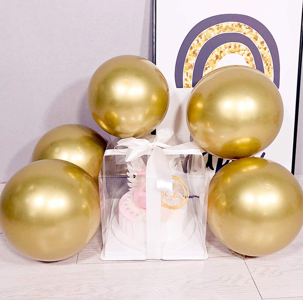 12 Inch (25/50 pcs) Golden Color Latex Chrome Balloon for Birthday And Other Special Occasion