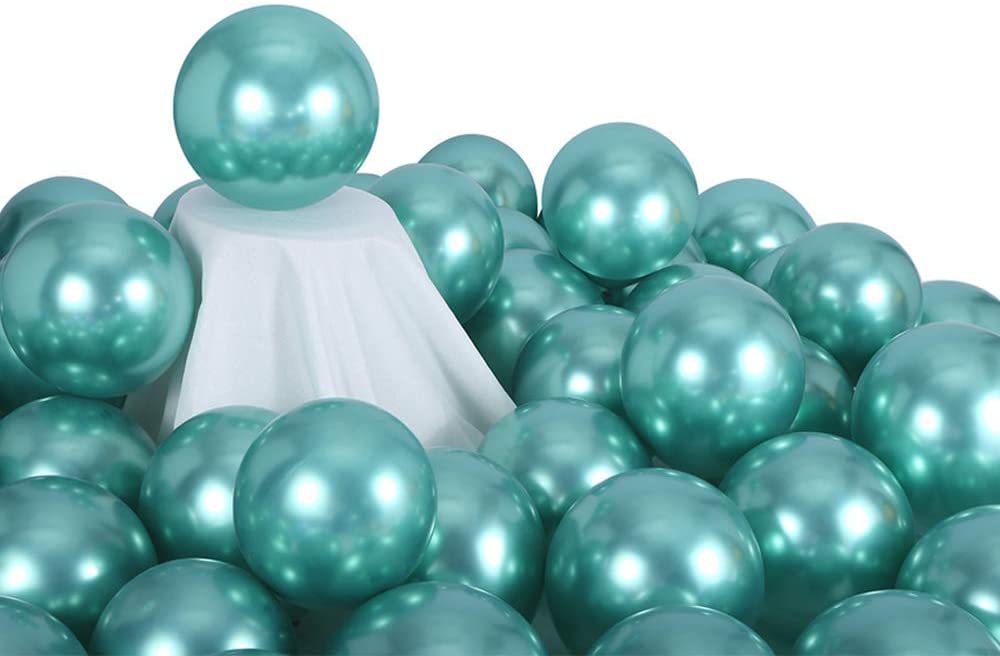 12 Inch (25/50 pcs) Green Color Latex Chrome Balloon for Birthday and Other Special Occasion