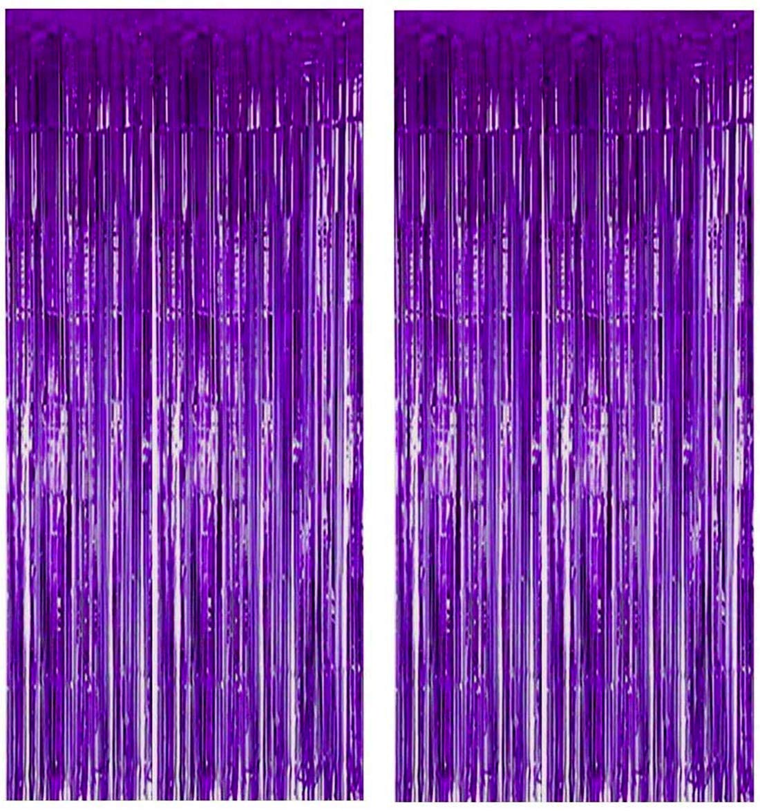 Metallic Purple Foil Curtains For Birthday Decoration (Purple Color)