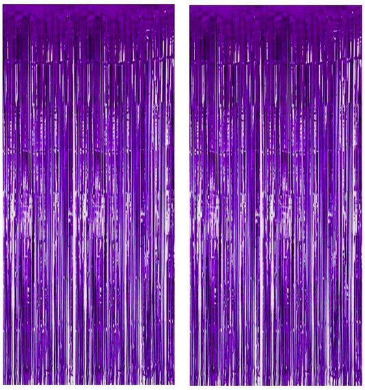 Metallic Purple Foil Curtains For Birthday Decoration (Purple Color)