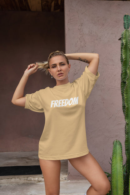 Freedom Graphic Printed  Unisex Oversized T-shirt D102