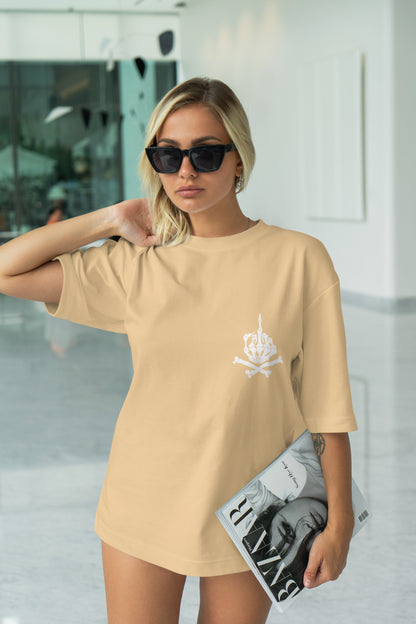 Skull Hand Graphic Printed  Unisex Oversized T-shirt D047