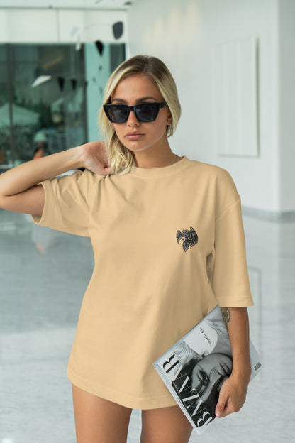 Owl Graphic Printed  Unisex Oversized T-shirt D063