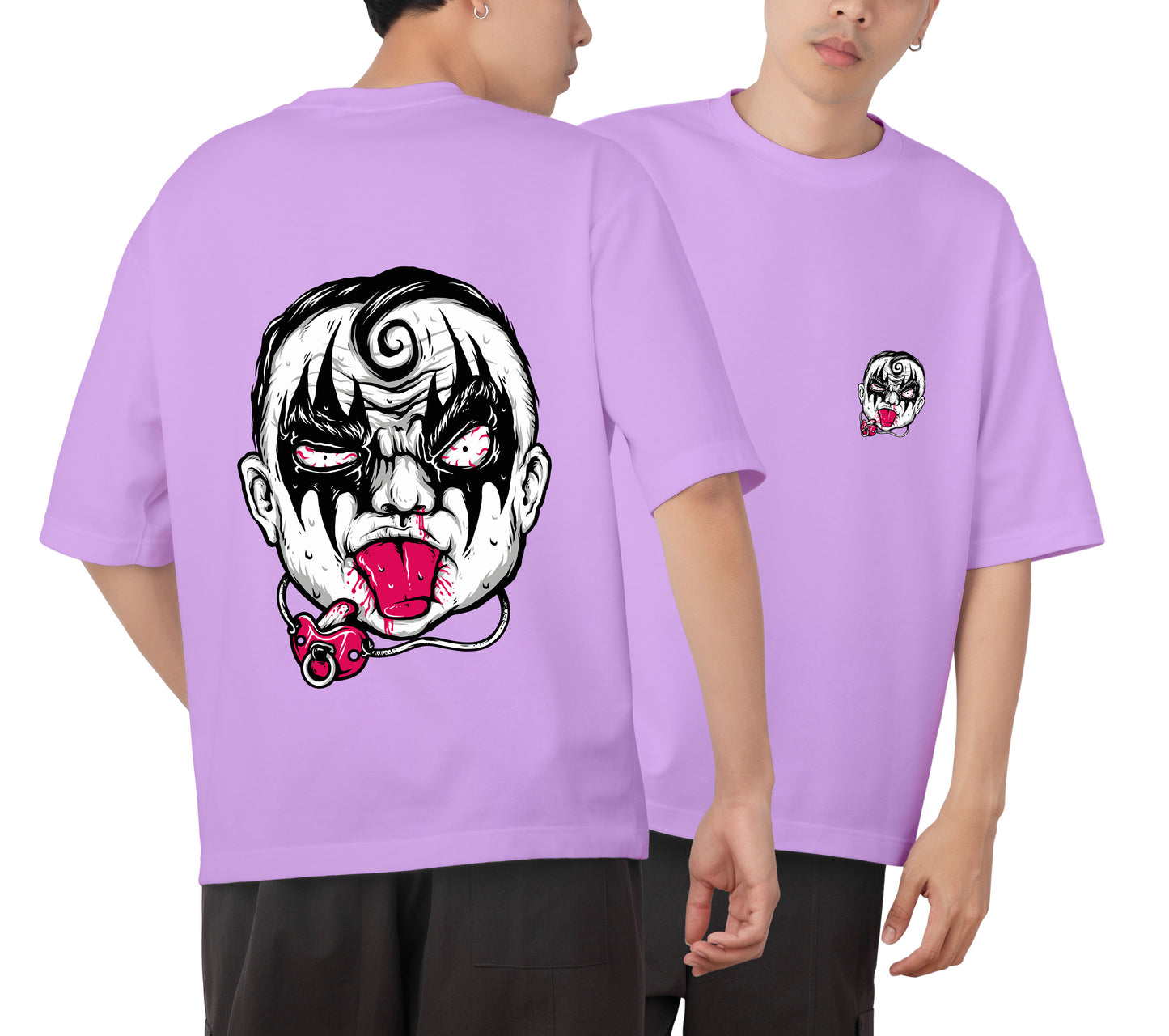 Face Graphic Printed  Unisex Oversized T-shirt D062