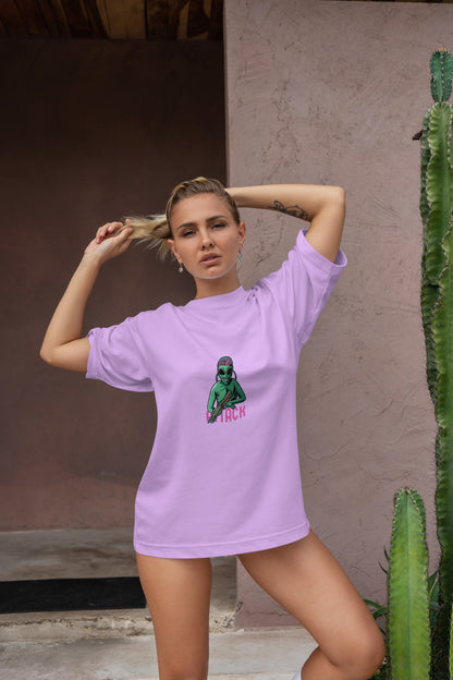 Attack Graphic Printed  Unisex Oversized T-shirt D072
