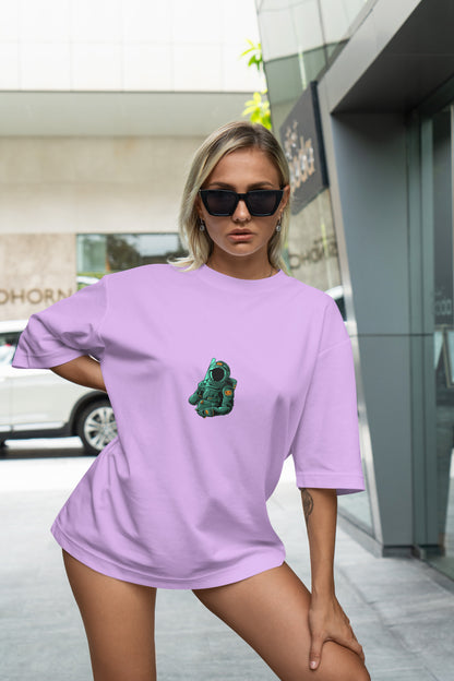 Astronaut Graphic Printed  Unisex Oversized T-shirt D059