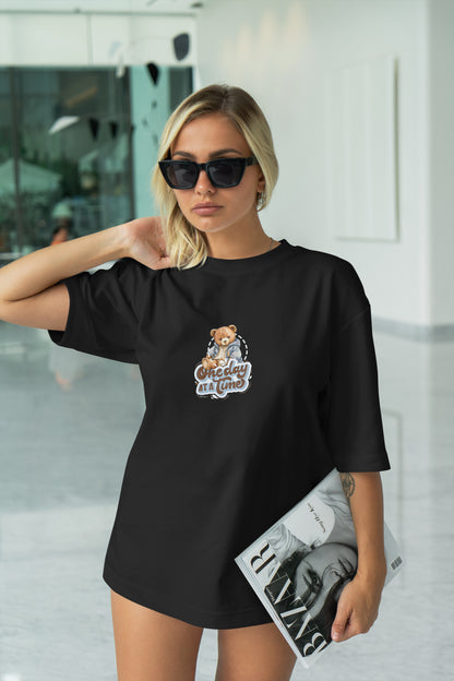 Teddy Graphic Printed  Unisex Oversized T-shirt D093