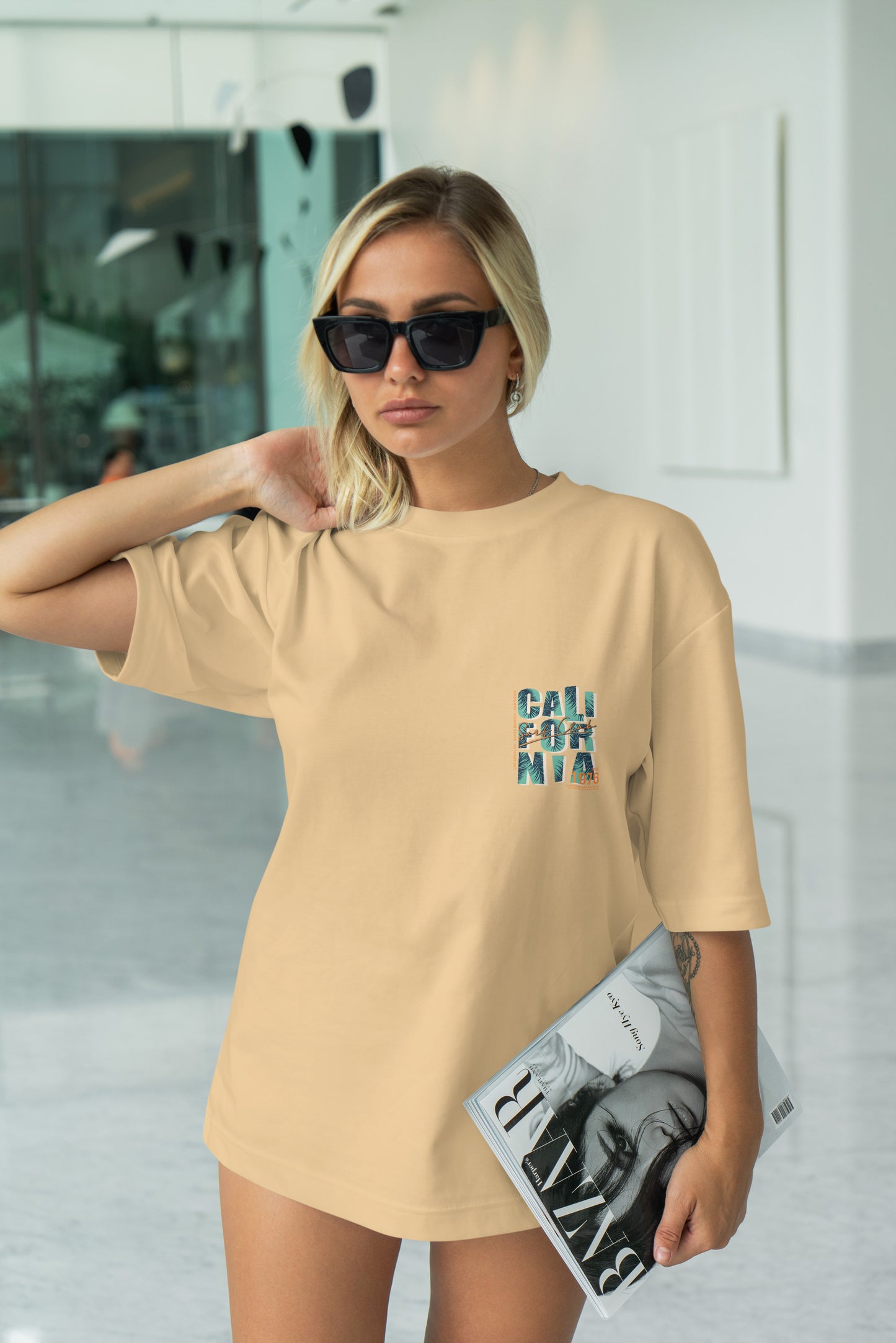 California Graphic Printed  Unisex Oversized T-shirt D046