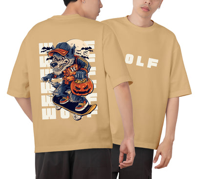 Wolf Graphic Printed  Unisex Oversized T-shirt D087