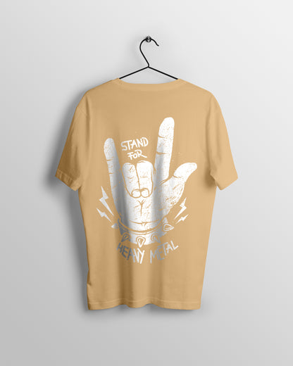 Stand For Heavy Metal Graphic Printed  Unisex Oversized T-shirt D049