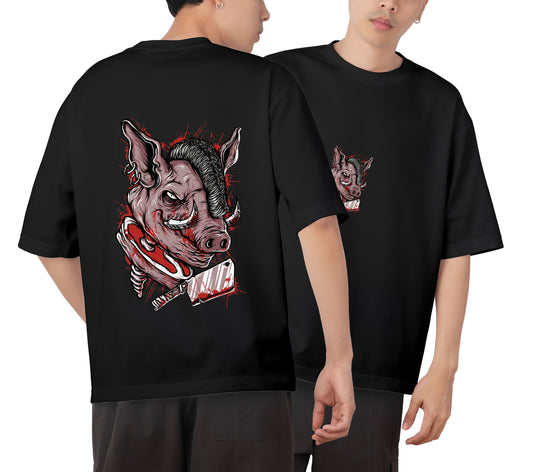 Wolf Graphic Printed  Unisex Oversized T-shirt D070