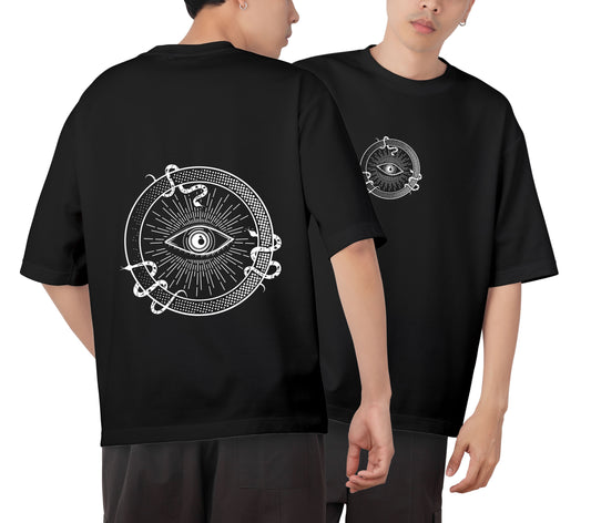 Eye Snake Graphic Printed  Unisex Oversized T-shirt D094