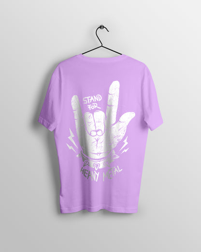 Stand For Heavy Metal Graphic Printed  Unisex Oversized T-shirt D049