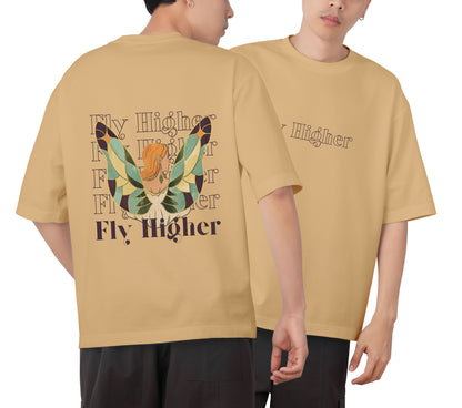 Fly Higher Graphic Printed  Unisex Oversized T-shirt D115