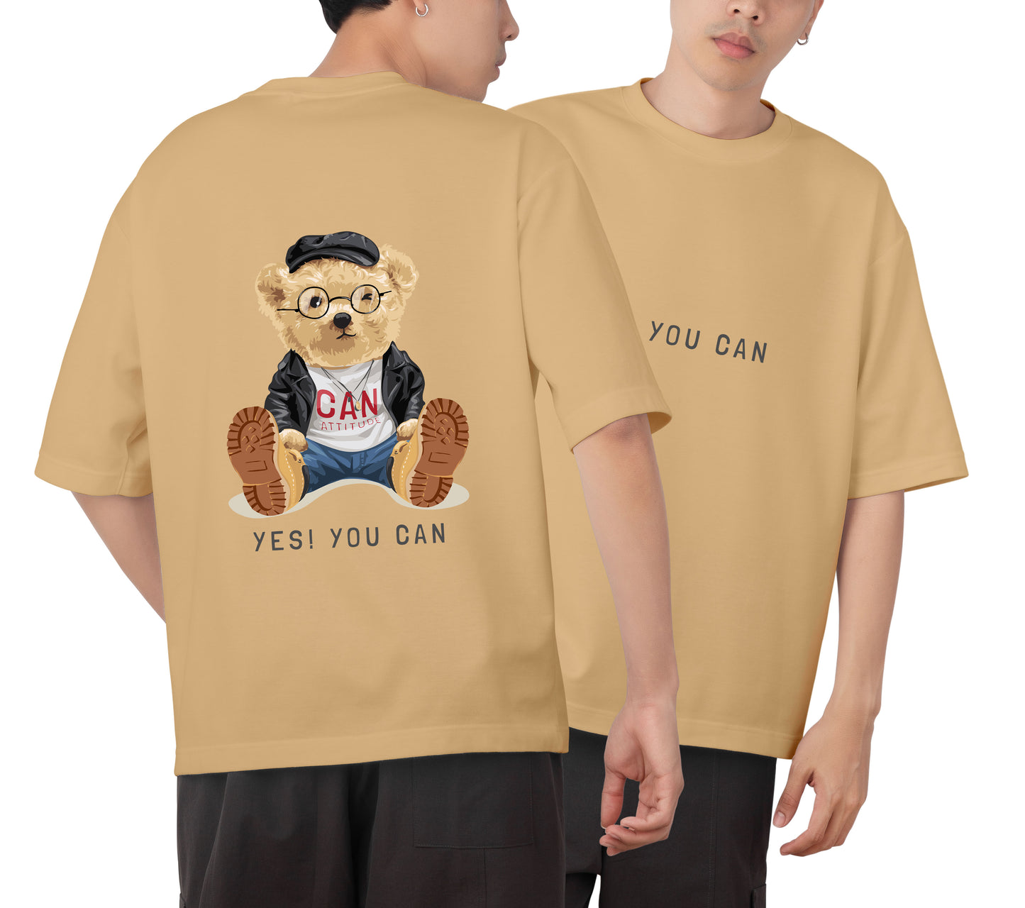 Yes You Can Graphic Printed  Unisex Oversized T-shirt D080